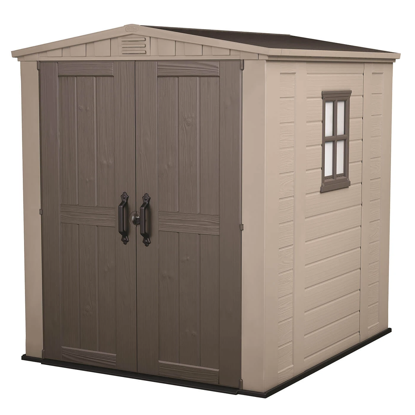 Keter Factor Outdoor Apex Garden Storage Shed, 6 X 6 Feet - Beige
