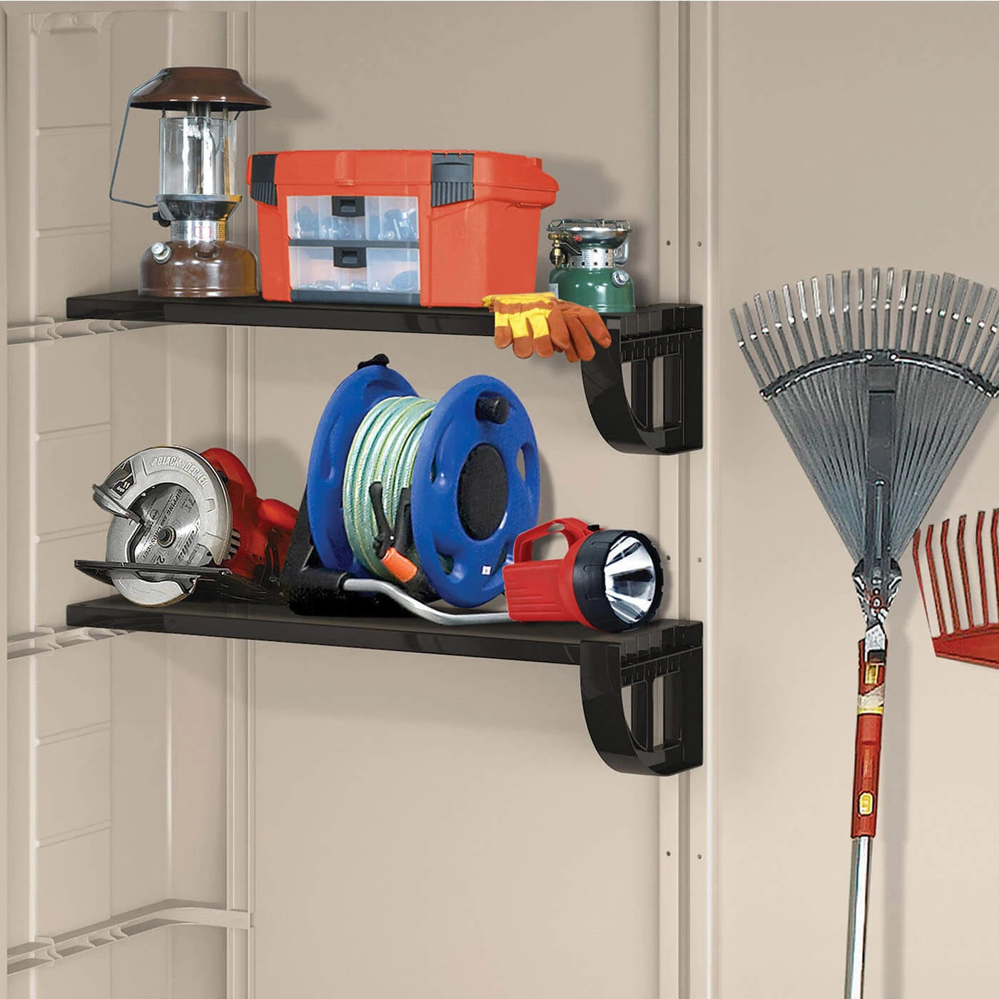 Keter Factor Outdoor Apex Garden Storage Shed, 6 X 6 Feet - Beige - Image 6