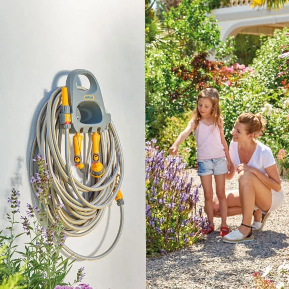 Hozelock Hose Hanger With 20m Of Hose And Fittings - 2364