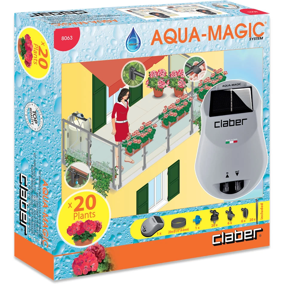 Claber Aqua-Magic Solar Powered Automatic Watering Kit