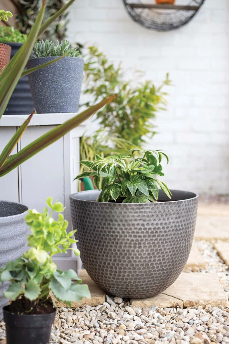Kelkay Plant Avenue Urban Collection Large Elements Pot Gun Metal Grey