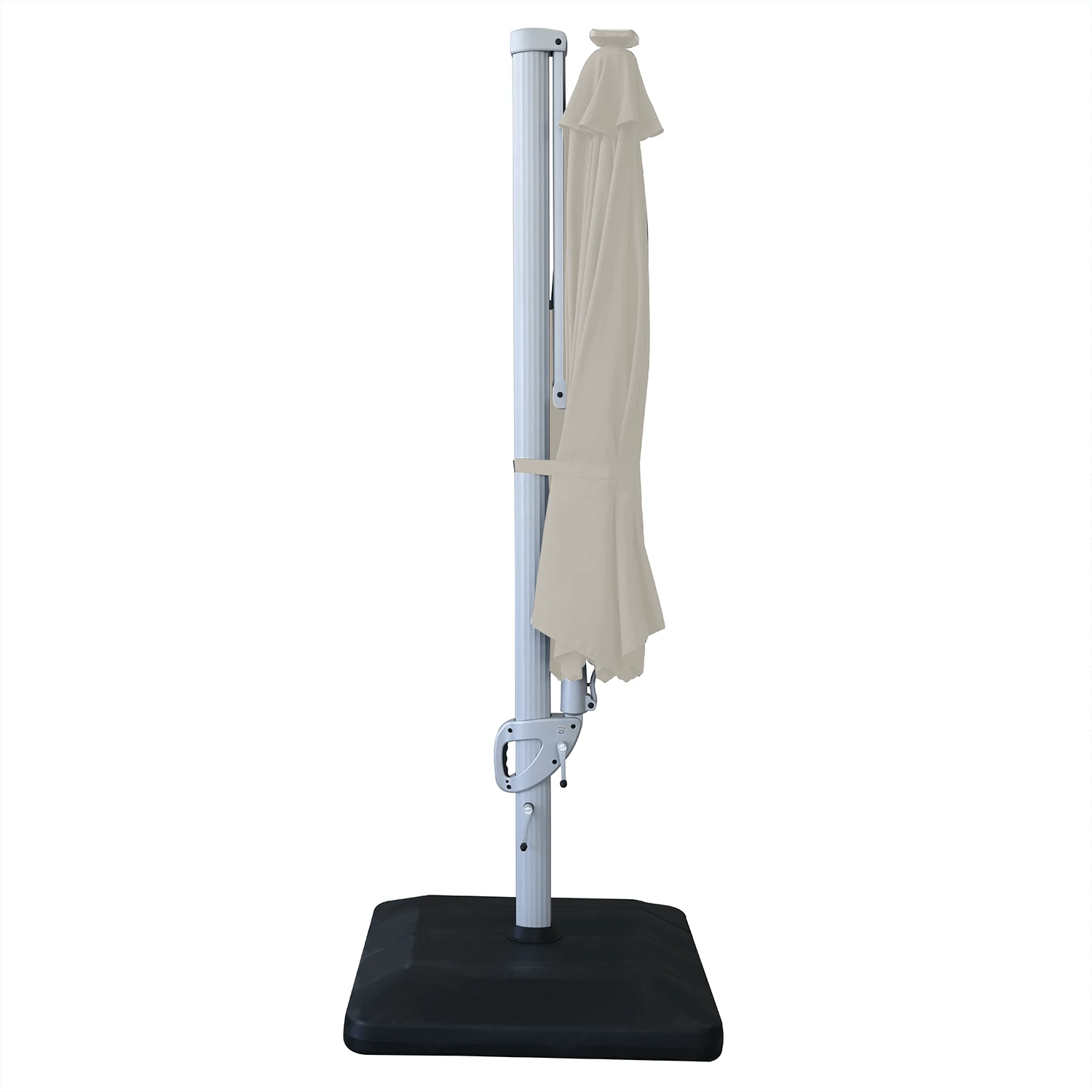 Hartman Caribbean Round Cantilever Parasol With Solar Powered Lights - Natural - Image 3