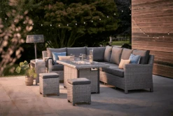 Kettler Palma Right Hand Corner Sofa With Fire Pit - Whitewash