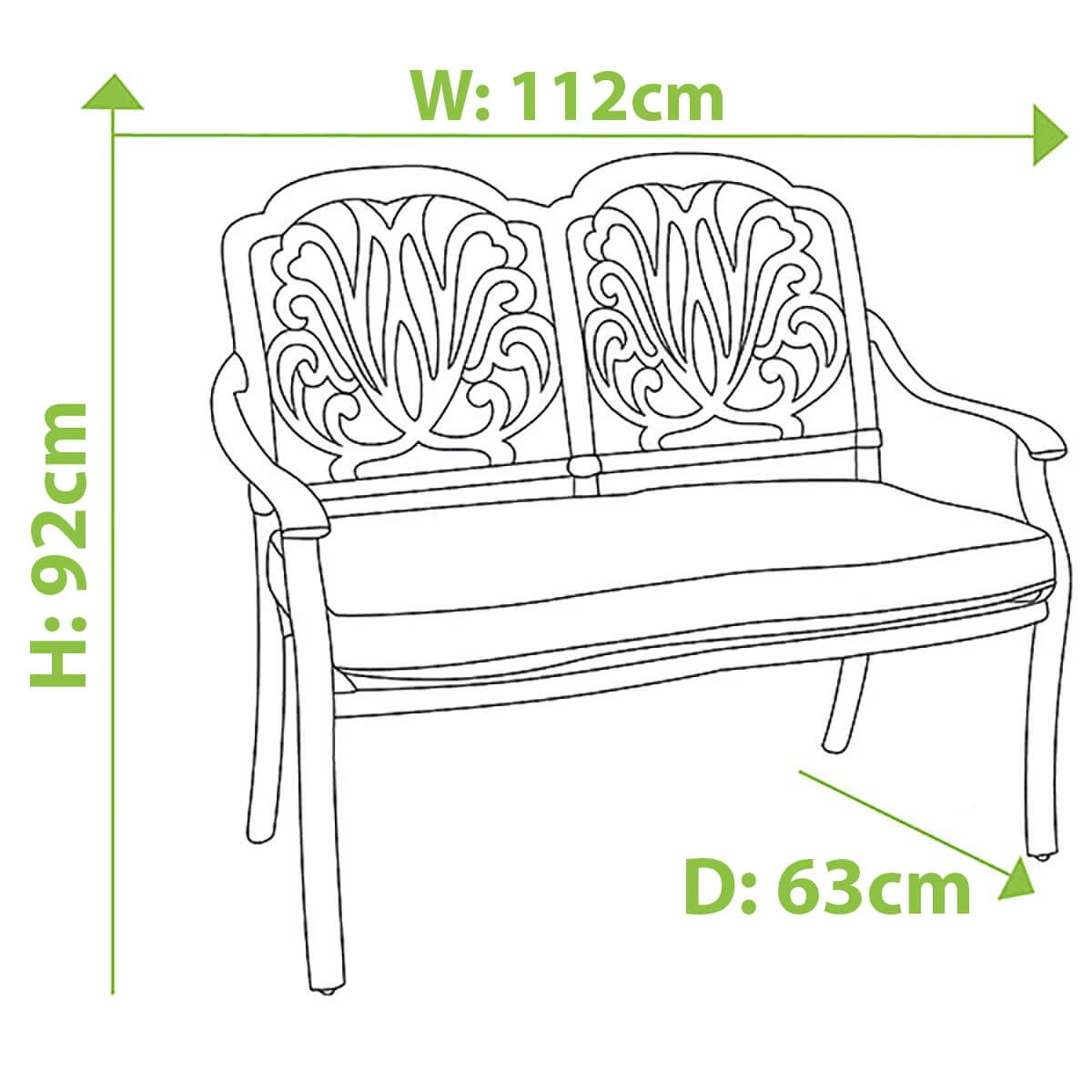 Hartman Amalfi 2 Seat Bench In Bronze / Amber - Image 3