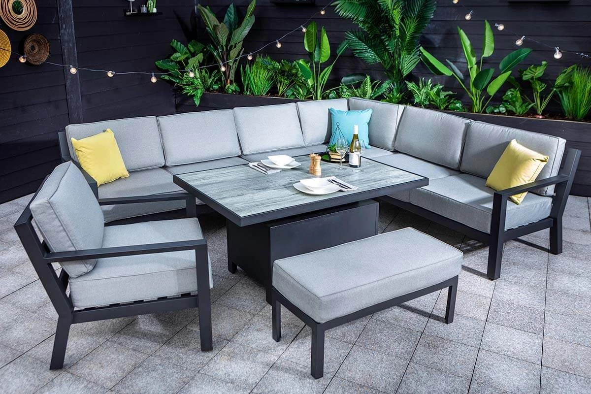 Hartman Apollo Rectangular Corner Sofa Set In Carbon/Pewter - Image 3