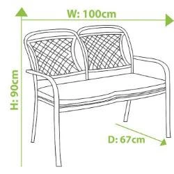 Hartman Capri 2 Seat Bench In Bronze/Amber - Image 2