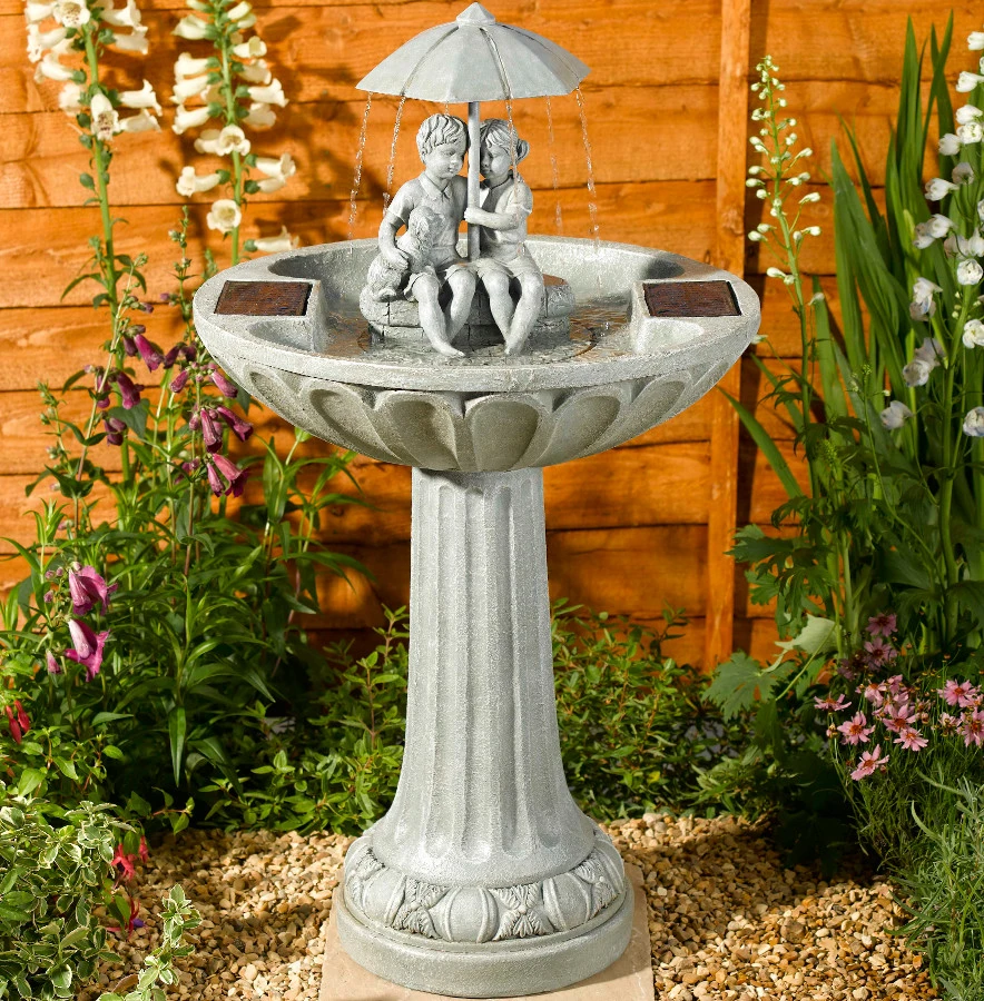 Solar Umbrella Fountain Water Feature