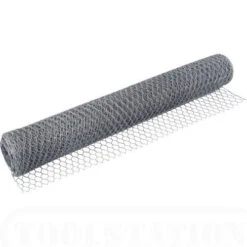 25m Long, 90cm Tall Roll Of Galvanised Chicken Wire Mesh - 50mm Mesh Size