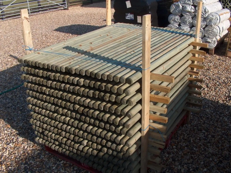 10 X 1.5m (5ft) 50mm Dia. Pressure Treated Fence Posts