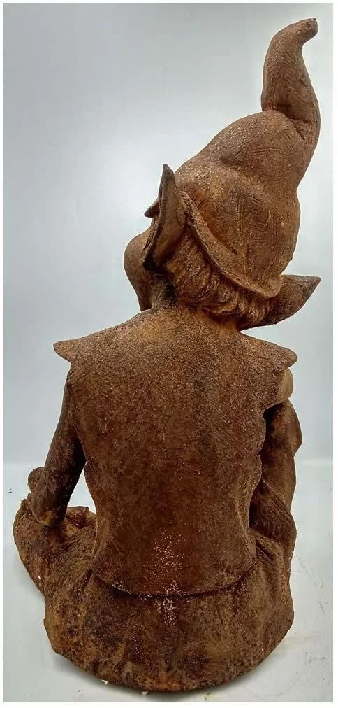 Sitting Pixie Garden Ornament - Cold Cast Iron - Image 5