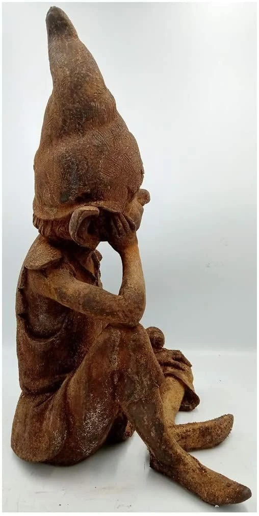Sitting Pixie Garden Ornament - Cold Cast Iron - Image 3