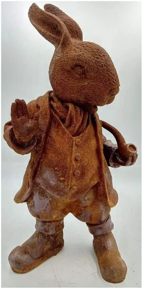 Cold Cast Iron Mr Rabbit Garden Ornament From Beatrix Potter - Image 2