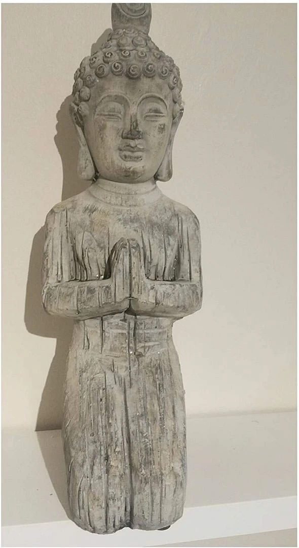 Kneeling Buddha - Stone Effect Finish