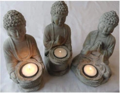 Set Of 3 Buddha Tealightholders