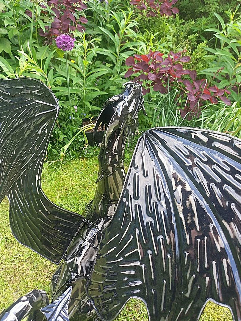 Mystical Dragon Garden Sculpture In Platework Metal - 56cm Tall - Image 4