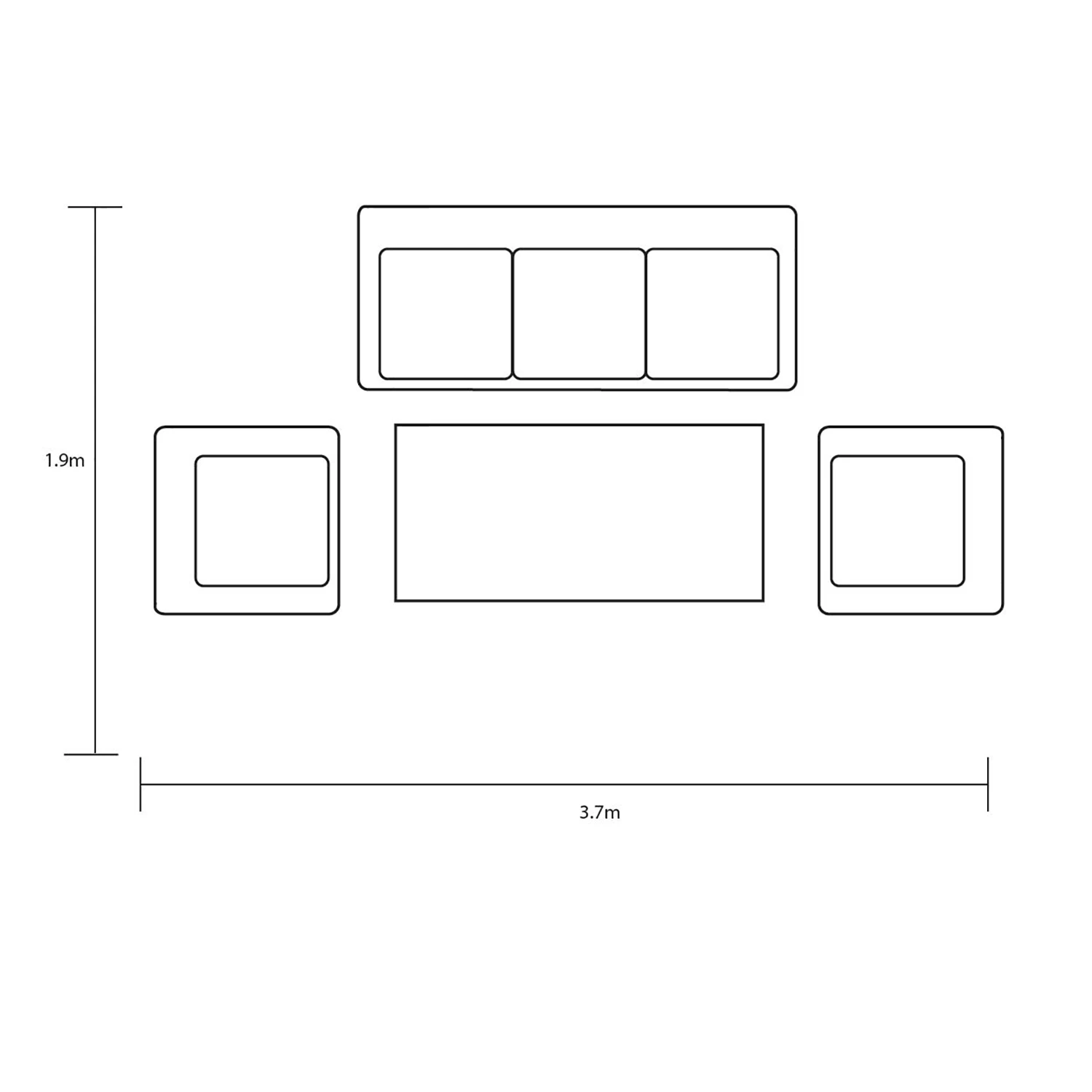 Hartman Dubai Lounge Set In Xerix/Slate - No Bench - Image 2