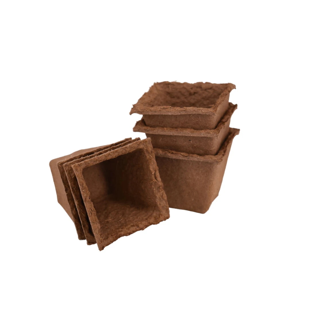 Nutley's 6cm Square Biodegradable Organic Wood Fibre Plantable Plant Pots - Image 2