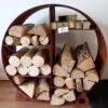 Rustic Steel Round Log Store & Shelves