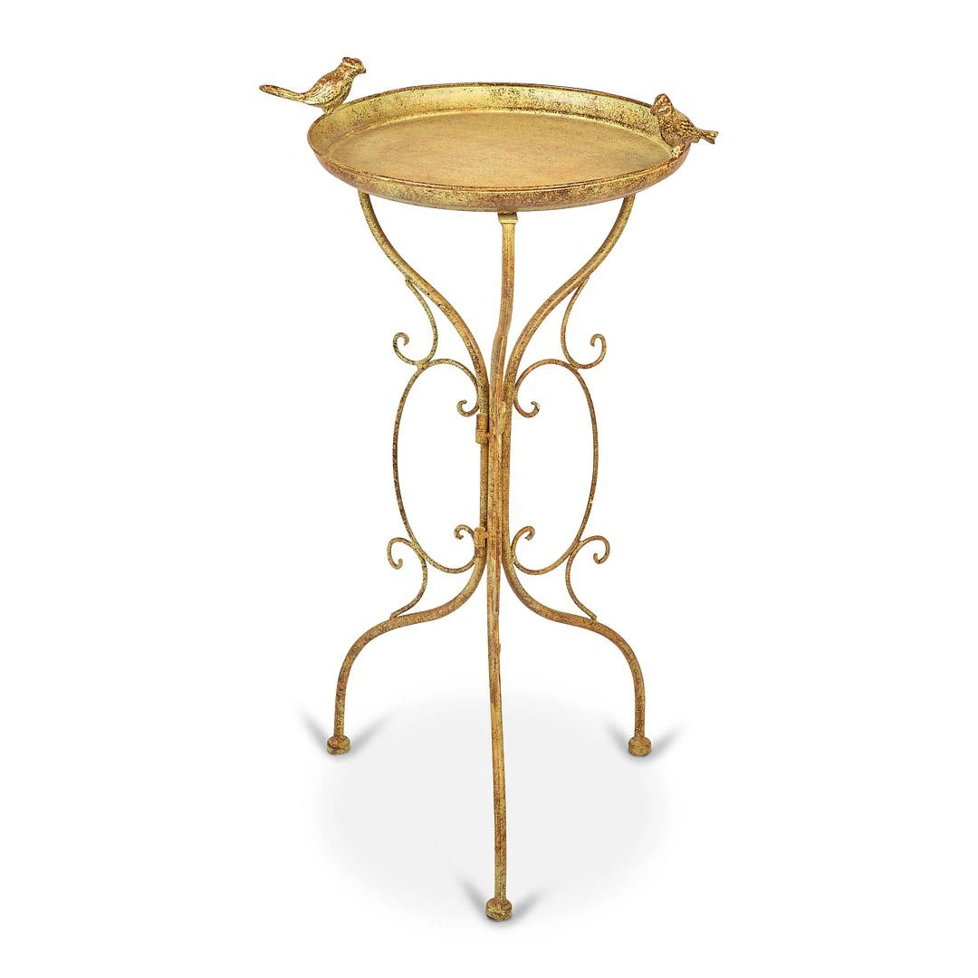 Aged Verdigris Decorative Bird Bath With Three Legs - Image 5