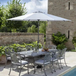 Hartman 3m Traditional Parasol In Platinum