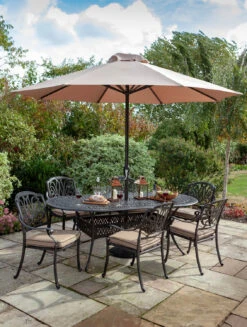 Hartman Amalfi 6 Seat Oval Dining Set In Bronze/Amber