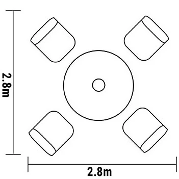 Hartman Capri 4 Seat Round Dining Set In Maize / Wheatgrass - Image 2