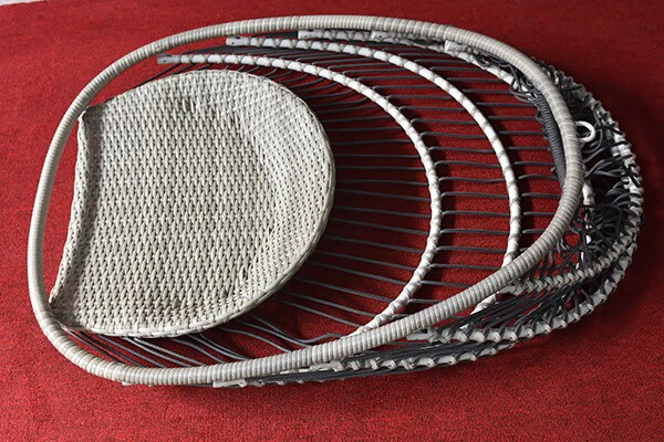 Holly Single Folding Hanging Egg Chair Cocoon In Grey - Image 2