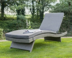 Kettler Universal Weave Lounger - White Wash And Taupe