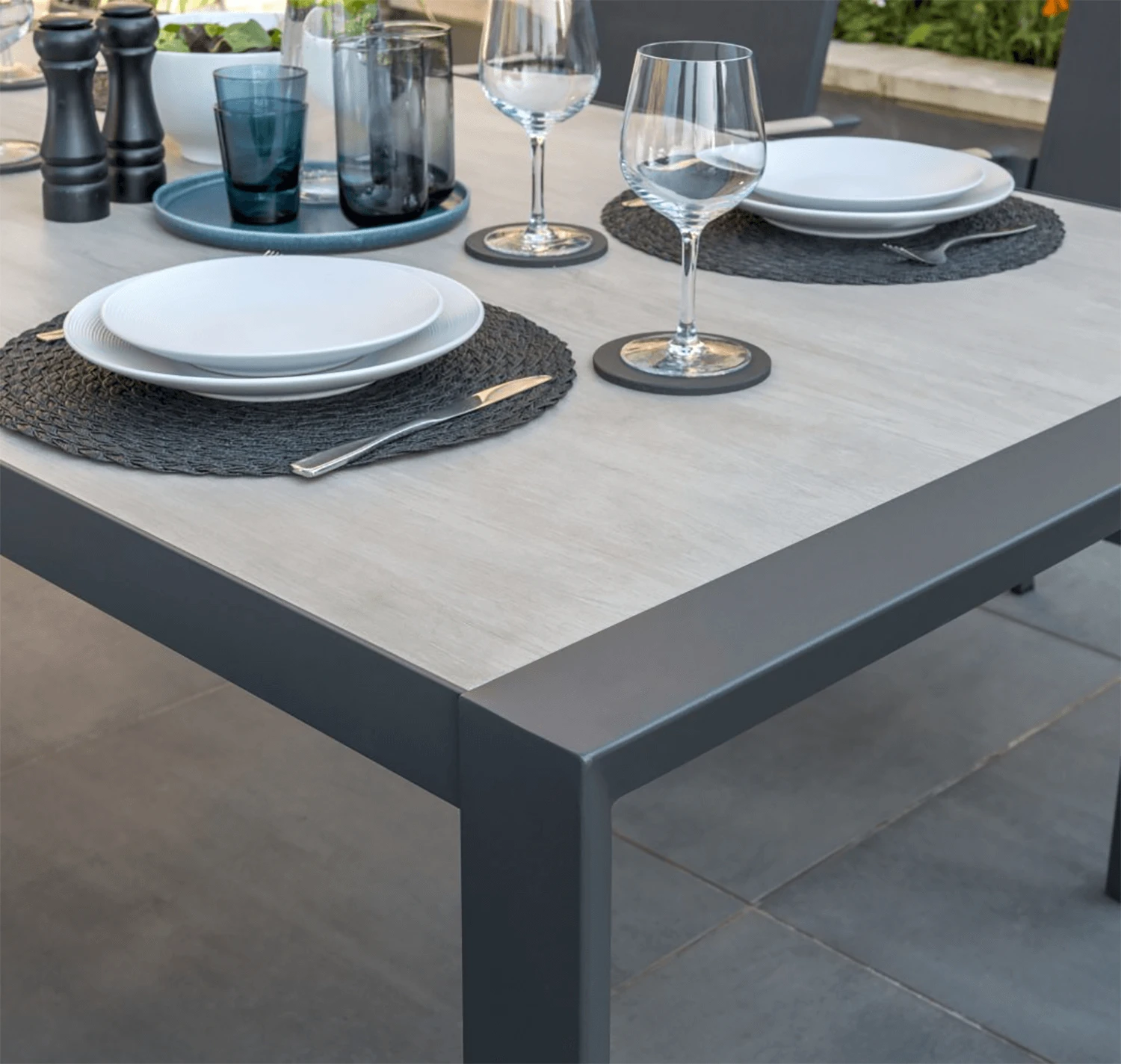 Kettler Surf Active 6 Seater Rectangular Dining Set In Iron Grey - Image 2