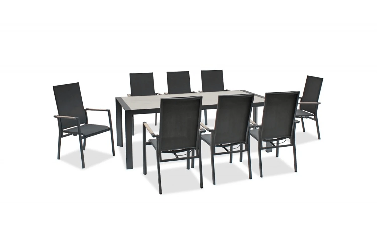 Kettler Surf Active 8 Seater Rectangular Dining Set In Iron Grey - Image 6