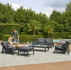 Life Boston Lounge Sofa Set In Lava / Carbon