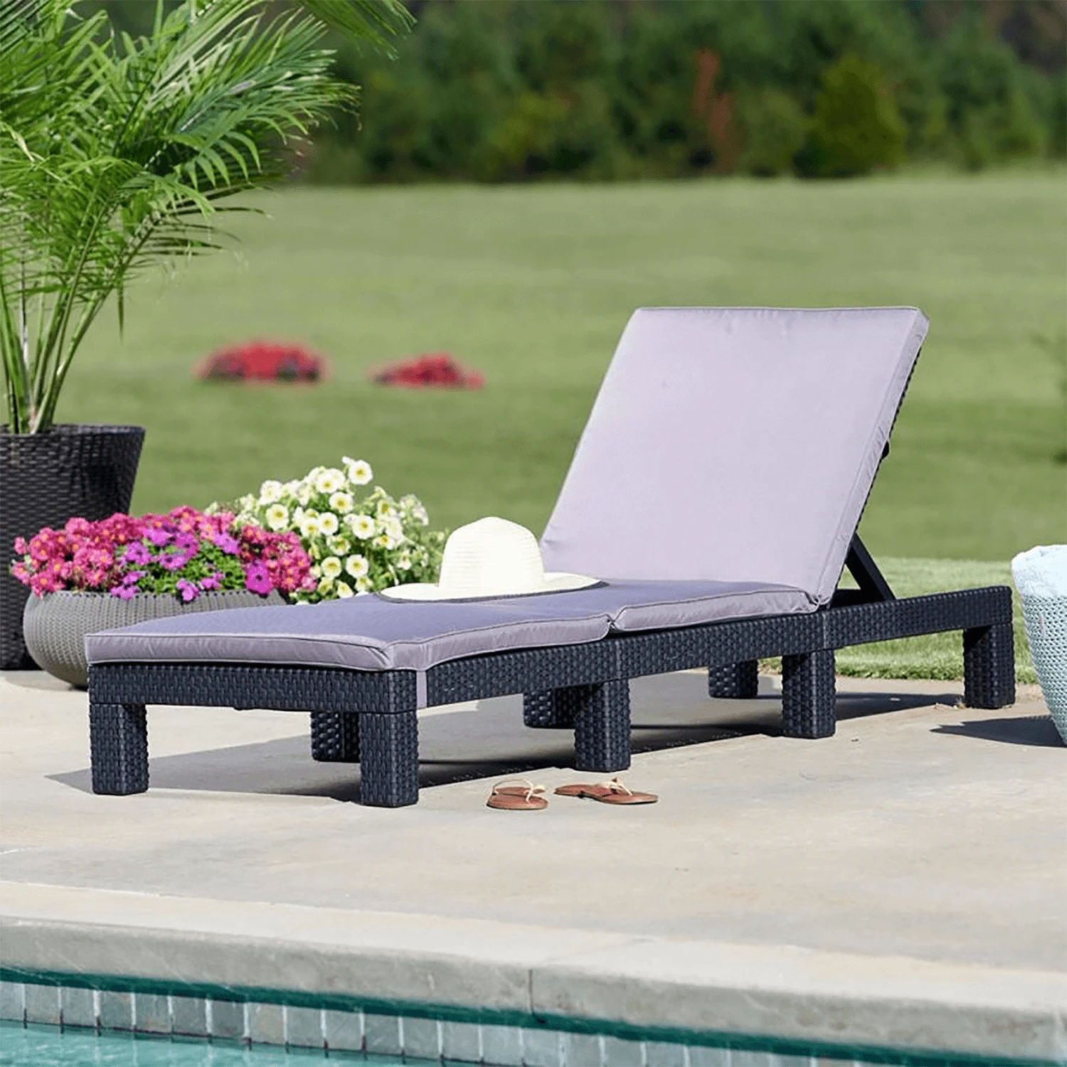 Norfolk Leisure Daytona Sun Lounger In Anthracite/Grey
