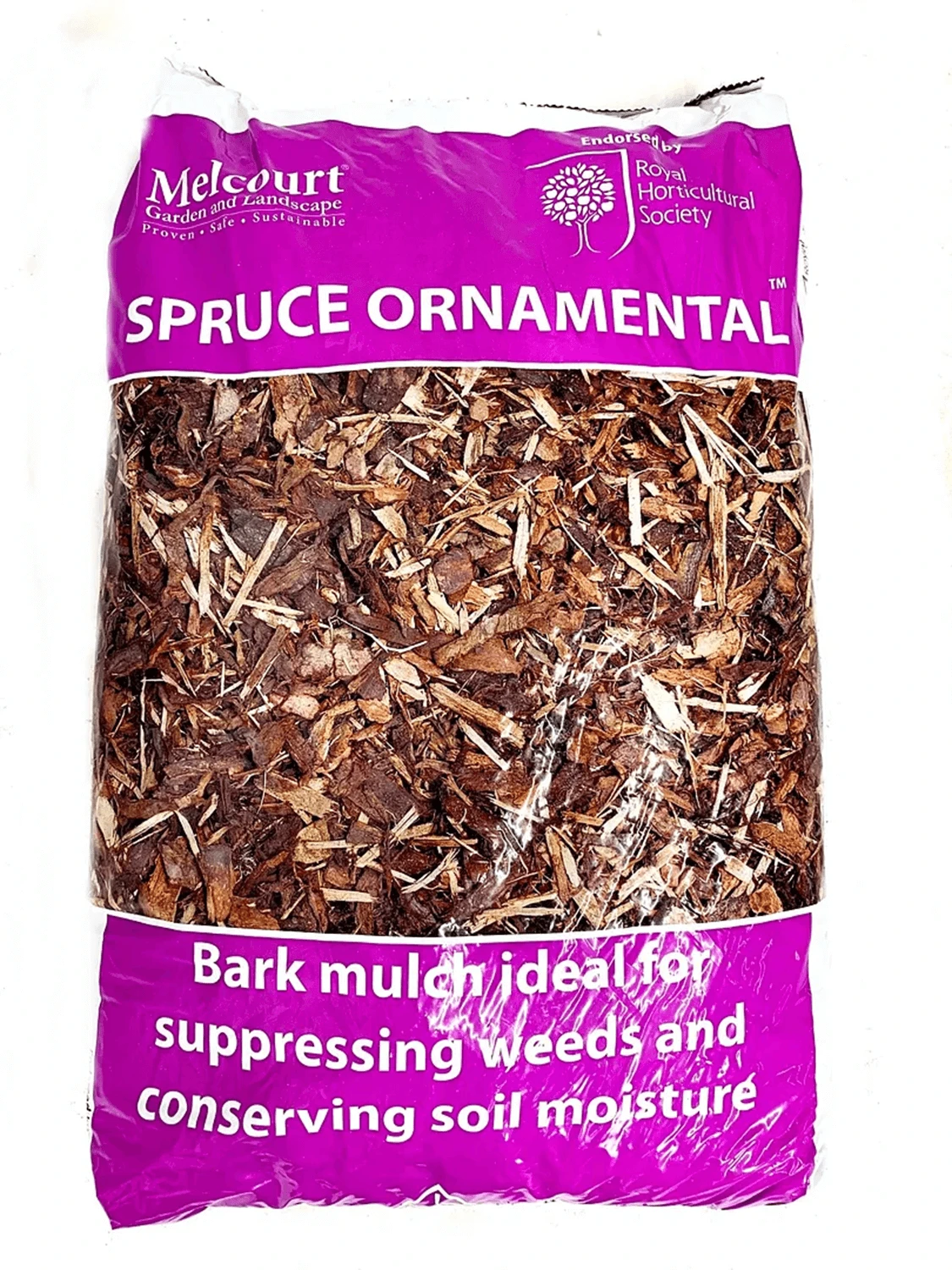 60L Bag Of RHS Endorsed Melcourt Spruce Bark Mulch For Your Garden Weed Control - Image 2