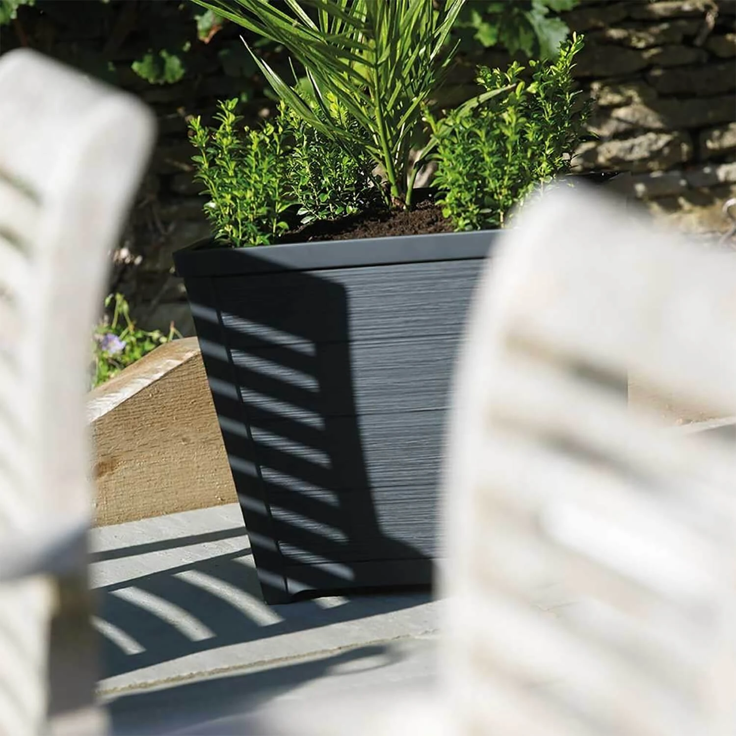 Stewart 40cm Square Taper Planter In Anthracite - Image 2