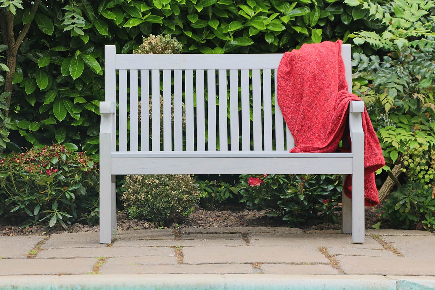 Winawood Sandwick 2 Seater Wood Effect Garden Bench In Stone Grey - Image 2