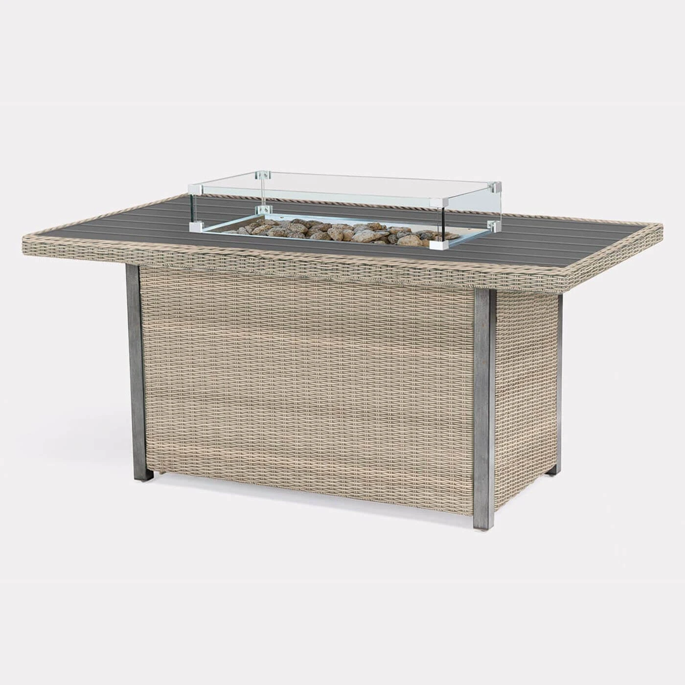 Kettler Palma Left Hand Corner Sofa With Fire Pit Table In Oyster And Stone - Image 3