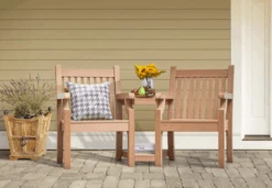 Sandwick Winawood 2 Seater Wood Effect Love Seat - Teak Finish