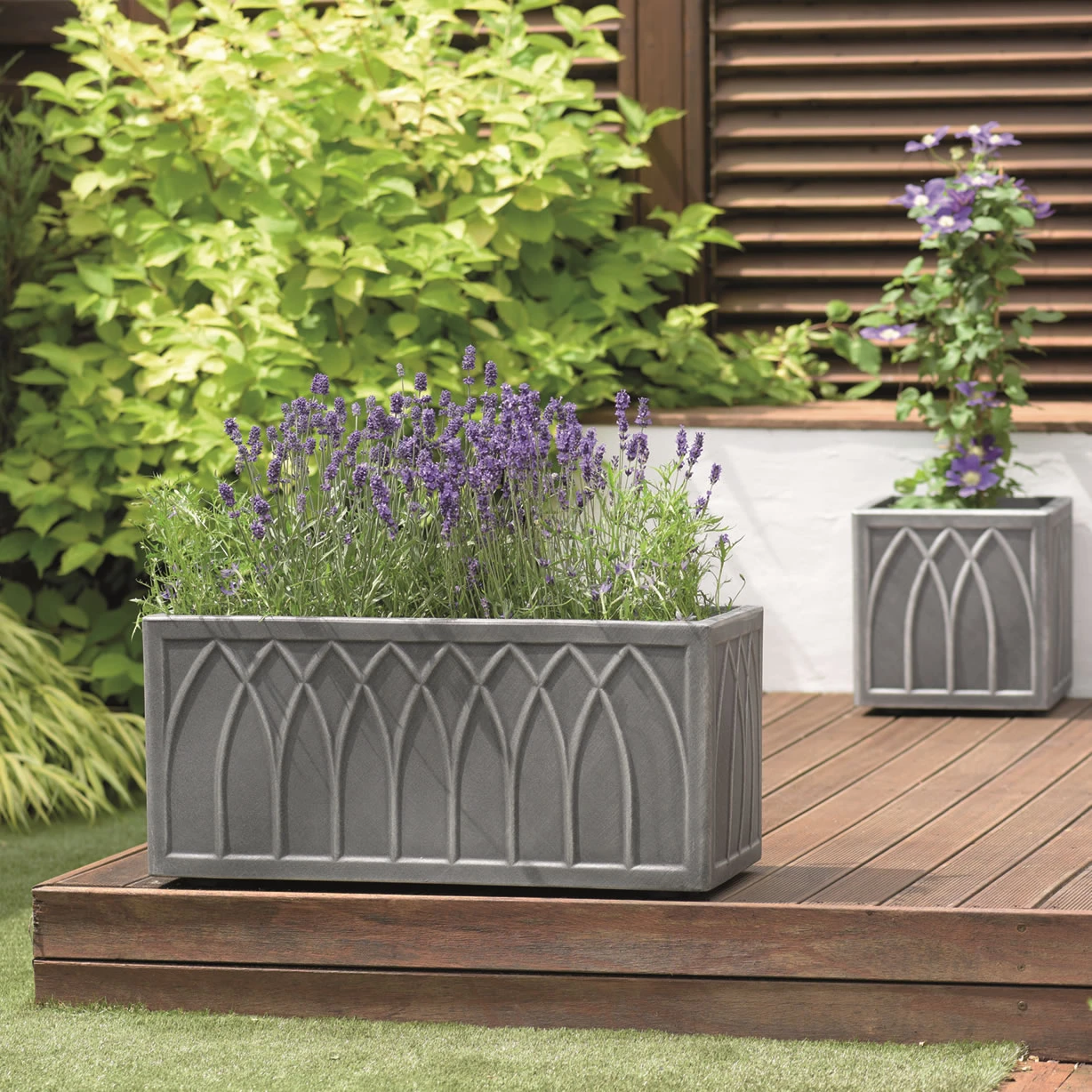 Stewart Versailles Trough Planter In Pewter - 70cm - Image 3